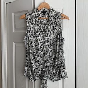 Express Sleeveless Top, black and white, size Large